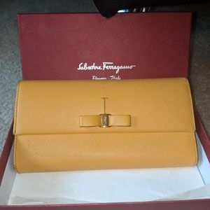 Ferragamo continental wallet with bow